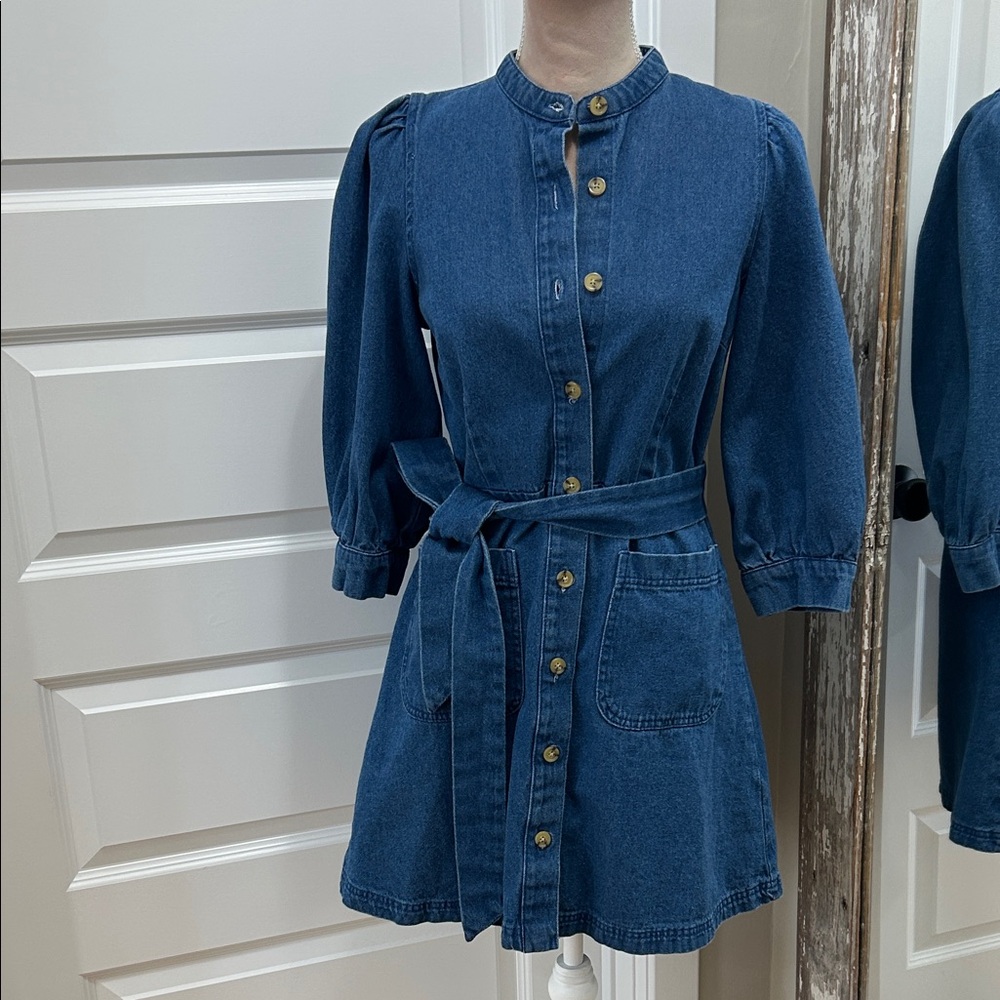 Who What Wear Blue Denim Dress